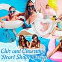 Junkin 47. 3 x 39. 4 Inch White Heart Pool Float Bachelorette Inflatable Swim Float Bride Pool Water Ring Loungers Tube Swimming for Engagement, Wedding, Summer Beach Party(2 Pcs)