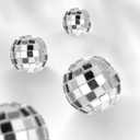 100 Pieces Disco Ball Cupcake Toppers, Disco Ball Cake Picks Mini Disco Ball Decorations Cake Topper Sticks for 70s Theme Disco Party, Birthday, New Year, Party Favor
