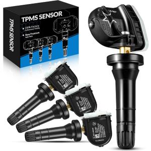 TPMS Sensor for:-Chevy Silverado 2007-2016 Express 1500 2500 3500 2008-2022, for:-GMC 2007-2016 Sierra Terrain, for:-Saab, for:-Buick, Tire Pressure Sensors 13598771, 13586335 (4Pack 315Mhz)