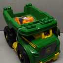 MEGA BLOKS John Deere Toddler Building Blocks Toy Set, Dump Truck with 25 Pieces and Storage, 1 Figure, Green, Ages 1+ Years