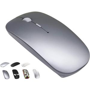 Bluetooth Wireless Mouse for MacBook Air Mac Pro Laptop Computer iPad Pad PC Laser Optical Rechargeable Mini Slim Silent Mouse Widely Used Desktop Hp iMac (Gray)