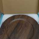 MAONAME Round Charger Plates Set of 12, 13 Inch Brown Charger for Dinner Plates, Farmhouse Faux Wood Plate Chargers, Rustic Table Chargers for Weddings, Party