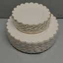 LIYH 60 Pcs Ivory and Gold Scalloped Plastic Plates - Disposable Fancy Combo Plates Includes 30 Dinner Plate 10.25" and 30 Dessert Plate 7.5" Plastic Heavy Weight Party Tableware Dishes