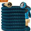 50 ft Garden Hose - Expandable Garden Hose with 10 Function Spray Nozzle - Kink-Free, Lightweight, Durable, Flexible, 2026 New Retractable Water Hoses for Yard, Lawn, Gardening(Blue Black)