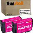 Run Star 2 Pack Remanufactured for 822XL Magenta Ink Cartridge Replacement for Epson 822XL T822XL use for Epson Workforce Pro WF-3820 WF-4820 WF-4830 WF-4833 WF-4834 Printer (2 Magenta)