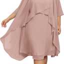 Hanna Nikole Womens Plus Size Dress with Jacket 2 Piece Wedding Guest Dresses Flowy Mother of The Bride Dress (Pink, 16Size)