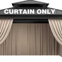 Outdoor Gazebo Curtain Replacement Universal 4-Panel Sidewalls 10' X 13',Outdoor Patio Waterproof Privacy Curtain with Double Zipper for Patio,Garden, and Backyard (Curtain Only)