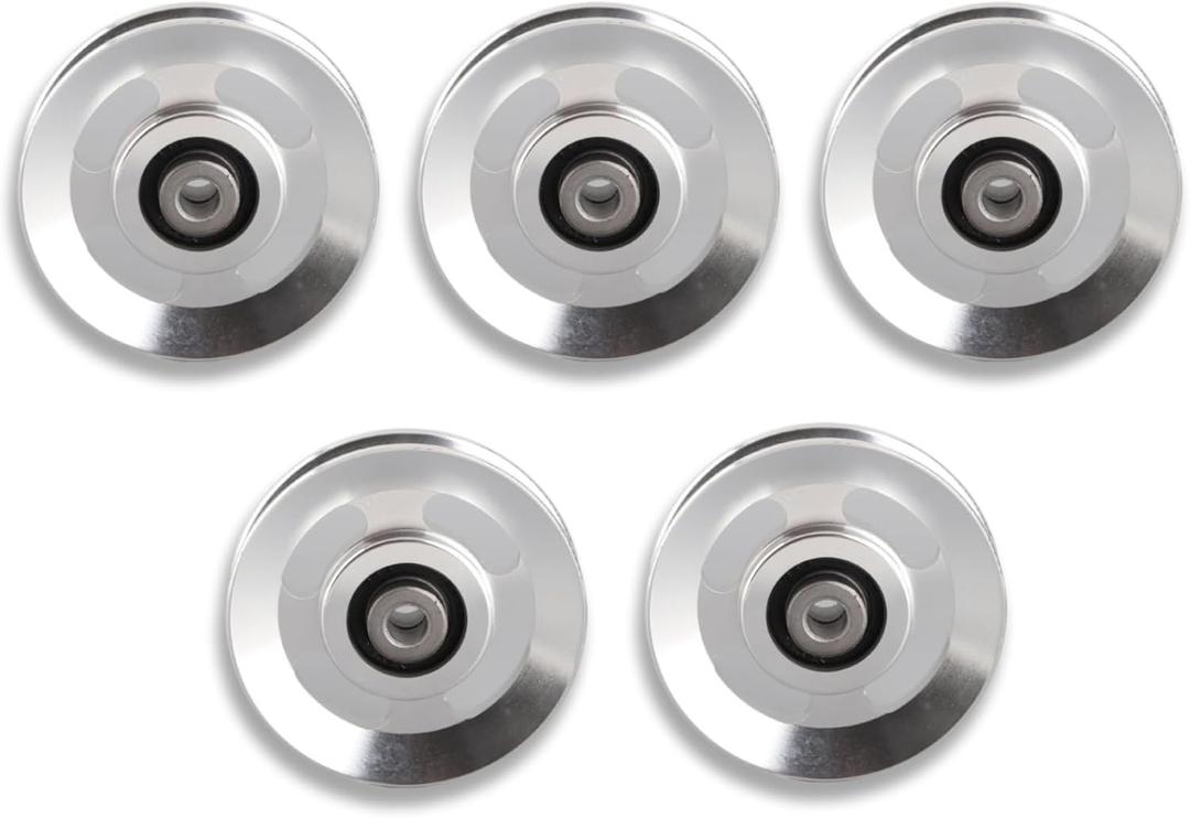 Yosoo Fitness Pulley Wheel, Universal Aluminum Alloy Bearing Pulley Wheel Gym Diameter 90mm&115mm for Exercise Strength Training Accessory (5 PCS Diameter 90mm)