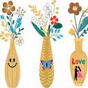 Nonforgetta 3 Pieces Metal Flowers Wall Arts - Rustic Farmhouse Decor Beige Minimalist Flower Wall Decors for Living room Bathroom Bedroom Dining Room-Housewarming Gifts (yellow happy)