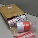 FoldTier 24 Pack Christmas Snowflake Cups Bulk Gifts 16oz Snowflake Reusable Plastic Cups with Lids and Straws Winter Tumblers for Christmas Winter Wonderland Party(White, Red)