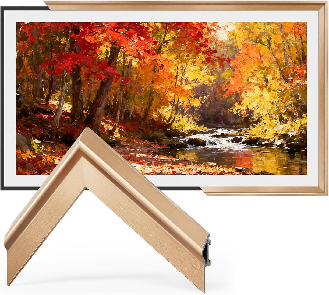 TV Frames 55 Deco Alloy Bezel Only for Samsung The Frame TV and Pro TVs (Fits 2021-2026, LS03A, LS03B, LS03C, LS03D, LS03FA, LS03FW, LS03HE, LS03HW), Modern & Minimalist Styles from TV to Art, Interchangeable Bezels for Home Decor, Easy Installation