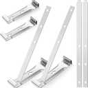SHENLIU 25 Sets 5" Aluminum Roof Gutter Hanger with Straps, Durable Strong Roof Gutter Support Brackets for Fixing Without Eaves Ideal for Aluminum and Steel Gutters