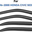 Window Visors Rain Guards Shield for 1996-2000 Honda Civic Sedan, Out-Channel Window Vent Wind Deflectors Visors Shades for 96-00 Civic