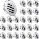 Zonon 24 Pcs Stainless Steel Soffit Vents 4 Inch Round Dryer Vent Cover with Mesh Screen for Home Outdoor Bathroom Wall Ceiling Outside Exterior Exhaust (Silver)