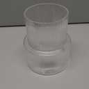 Ribbed Glass Vase, Flower Vase, Fluted Clear Vases for Flowers, Modern Vases for Living Room, Dining Table, Entryway, Shelf, Wedding, Office, Coffee Table, Birthday, 7.5 Inches (Large)