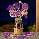 2 x Graduation Party Centerpieces Decorations for Tables Class of 2026-60pcs Glitter Purple and Gold Graduation Table Centerpieces Sticks with LED String Lights for Graduation Party Decor Supplies