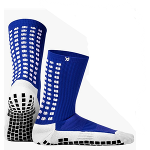 Lux Dual Grip Socks - Soccer Grip Socks for Men and Women. GripArray Performance & Comfort (Large, Blue)