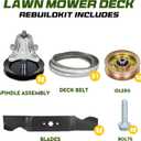 42" Deck Rebuild Kit Fit for Cub Cadet LTX1040 LTX1042 RZT-42, 2 spindles 918-04822 618-04822 618-04889, 2 Idlers 753-08171 756-04129B, 1 Deck Belt 954-04060 754-04060