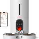 WOPET Automatic Cat Feeder, 5G WiFi Pet Feeder for Two Cats or Dogs with Remote Control, 6L Cat Food Dispenser with Low Food Sensor, 1-10 Meals Per Day, Up to 10s Meal Call for Pets (White)