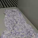 Floerns Women's Off Shoulder Floral Milkmaid Dress Puff Sleeve Slit Midi Dresses Blue and White Large