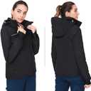 CAMEL CROWN Womens Mountain Snow Waterproof Ski Jacket Detachable Hood Windproof Fleece Parka Rain Jackt Winter Coat (3X-Large, New Black-2020)