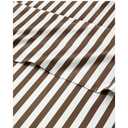 Striped Sheets - Brown Striped Sheets - 1 Flat & 1 Fitted & 2 Pillowcases w/ Deep Pockets – Comfy, Wrinkle & Fade Free - Soft, Breathable and Cooling – Luxury Pinstripe Bedding - Queen Size Bed Set