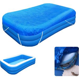 10 x 6 ft Rectangular Pool Cover,Fits 120 in x 72 in (305 cm x 183 cm),Dustproof Rainproof Waterproof Square Swimming Pool Cover Thickened Poncho Cover Cloth(only Cover) (120 in x 72 in)