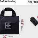 QSYW Foldable Reusable Large Shopping Bag, Washable Waterproof Nylon Pouch Bags, 2 Pcs, black