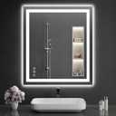 LED Bathroom Mirrors 32"x36" Bathroom Mirror with Lights for Wall, Backlit + Front Lit, 3 Colors, Anti-Fog, Dimmable Brightness for Vanity,Bathroom, Entryway, Living Room