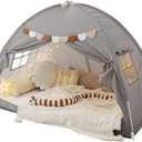 Bed Tent Bed Canopy Bunk Twin Size for Kids, Toddler Tent Indoor Floor Privacy Sleeping Tents Playhouse Drafty Room, Twin Bed Tents Blackout Space on Bed for Boys Girl Birthday, Christmas House Gift