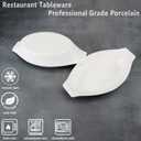 jinsongdafa 4" x 3"Ceramic Mini Oval Au Gratin Baking Dishes 3.5 oz, Set of 4 Banana Split Bowls,Oven and Microwave Safe, for 1 person servings, Bakeware with Handle(6.5 IN) for Kitchen and Home