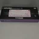 YUNZII B75 PRO Wireless Mechanical Keyboard,75% Layout with Knob,Hot Swap Gasket Custom Structure,Creamy Pre-lubed Switches,RGB Backlit,Bluetooth/Type-C/2.4G for Win/Mac(Milk Switch,Purple)