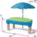 Step2 Cascading Cove Sand and Water Table, Kids Activity Sensory Playset, Comes with Umbrella, Summer Outdoor Toys, 7 Piece Toy Accessories, For Toddlers 1.5+ Years Old