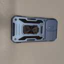 SunStory Phone Case for iPhone 16 Case with HD Screen Protector & Slide Camera Cover & Rotated Ring Kickstand, [Military-Grade] Phone Case for iPhone 16 6.1" (Z_NavyBlue)