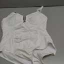 Kaei&Shi One Piece Swimsuit Women Tummy Control,Bathing Suit,Slimming Ruched Corset Cheeky Swimsuits (12, U Metal White)