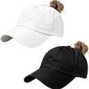 2Pack Womens Criss Cross Ponytail Baseball Cap, Quick Drying UV Protection Breathable Sport Outdoor Sun Hat