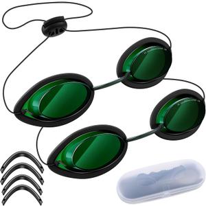 Geiserailie 2 Pack IPL Safety Glasses, OD4+ 200-2000nm Beauty Patient Protective Goggle, Anti-Fog, UV400 Eye Protection for IPL, LED, UV Lamp, Doesn't Block User's View
