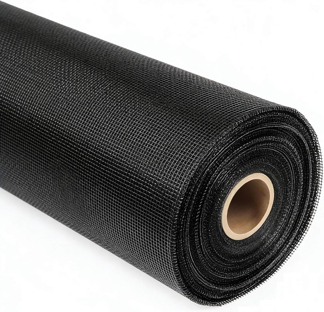 Fiberglass Screen Roll Black 59" x 100' Window Screen Replacement Mesh, UV Protected & Weatherproof, Easy to Install/Cut for Windows, Doors, Porches - Keeps Bugs Out