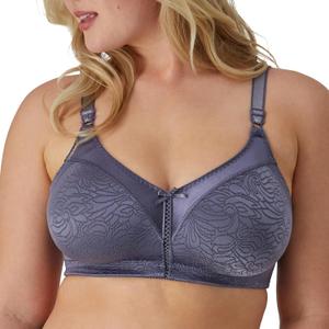 Bali Women's Double Support Wireless, Lace Bra with Stay-in-Place Straps, Full-Coverage (34B, Private Jet)