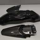 Motorcycle Fender Set Shock Front Rear Mudguard Fender Protector Compatible with Talaria Sting MX3 MX4 Electric Dirt Bike Imitation Carbon Fiber
