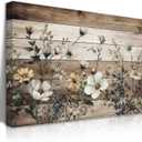 EGMAVQZY Vintage Floral Wall Art Rustic Flowers Wall Decor Farmhouse Canvas Poster Picture for Home Wall Decor, Living Room and Bedroom Decor 16x24 Inch Ready to Hang