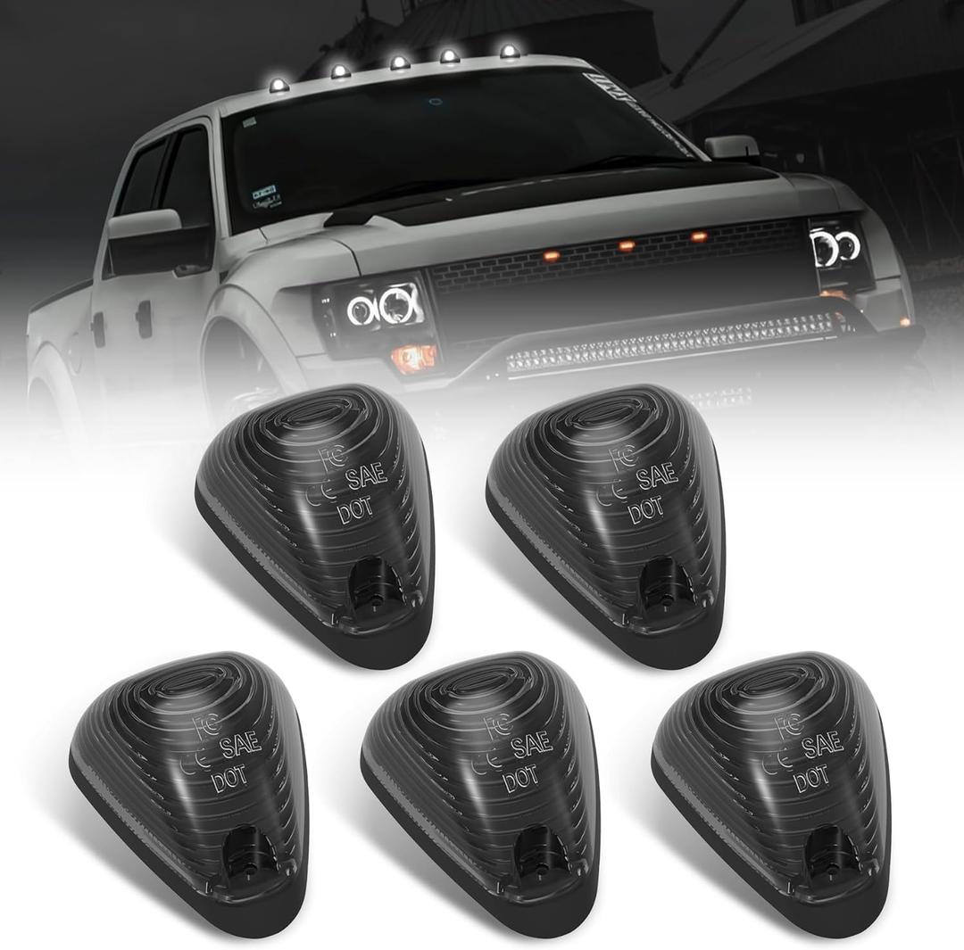 LED Cab Clearance Lights,Rooftop Marker Running Light Compatible with Ford F150 F250 F350 F450 F550 1999-2016 Super Duty Pickup Trucks (Smoked White)