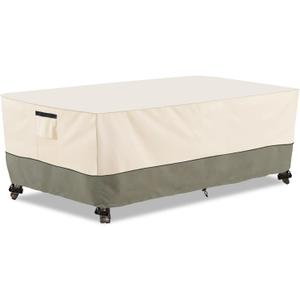 Bitubi Waterproof Patio Coffee Table Cover, Rectangular Outdoor Small Side Table Cover - Fits up to 48L x 28W x 16H inches, Beige