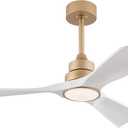 42 Inch White and Gold Ceiling Fans with Lights Remote Control, Quiet DC Motor Ceiling Fan, 3CCT White Ceiling Fan with Light, Bedroom Living Room Indoor Outdoor Ceiling Fans