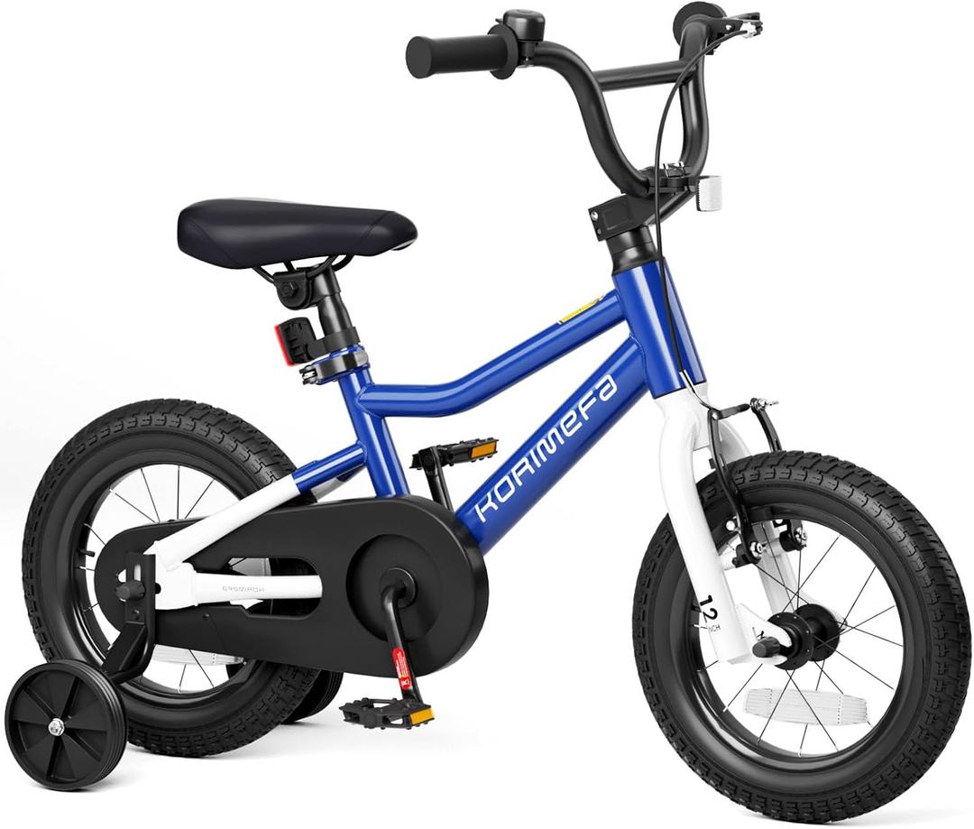 KORIMEFA Kids BMX Bike for 2-8 Years Old, 12 14 16 Inch Coaster Brake Bicycle with Removable Training Wheels, Children Bike for Little Boys & Girls, Rider Height 33-50 Inch
