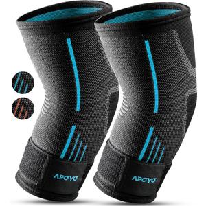 APOYO Elbow Brace for Tendonitis and Tennis Elbow, (Pair) Compression Sleeve for Arthritis, Workouts, Reduce Joint Pain During Fitness Activity (Large)