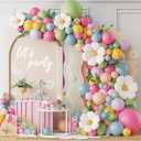Daisy Flower Balloon Arch Kit 137PCS Pink and Green Yellow WildFlower Balloons for Wild Flower Baby in Bloom Baby Shower Spring Daisy Theme Birthday 2025 Graduation Party Decorations