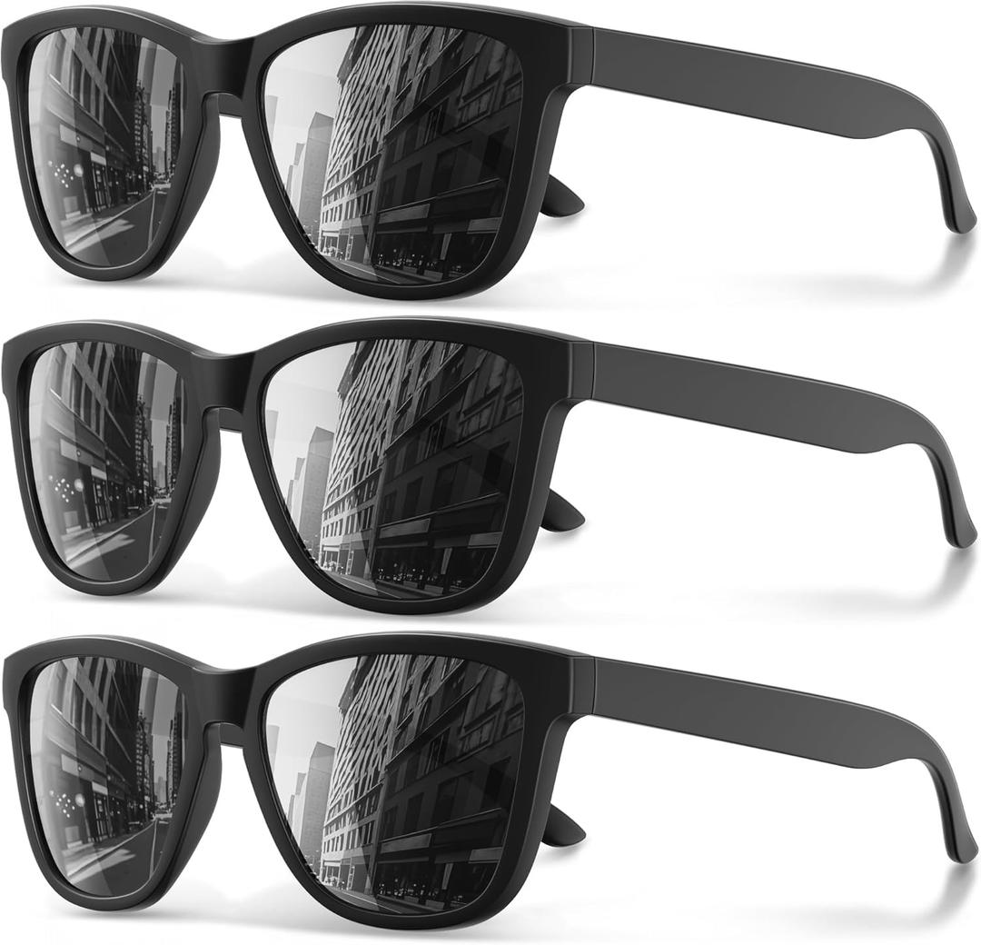 Polarized Sunglasses for Men and Women - Classic Fashion Sun Glasses Lightweight Shades for Driving Fishing Golf (A3 Black*3)