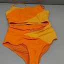Herseas Women 2 Piece High Waisted Bikini Sets Color Block Popular Swimsuit 2026 Summer Beach Best Bathing Suits (Orange, M)