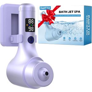 Bath Jet Spa for Tub, 10400mAh Rechargeable Bathtub Jet with Smart Temperature Sensor & LED Display, Portable Jet Spa with Bubble/Jet Mode & Adjustable Speed, IPX8 Waterproof for Daily Home Spa
